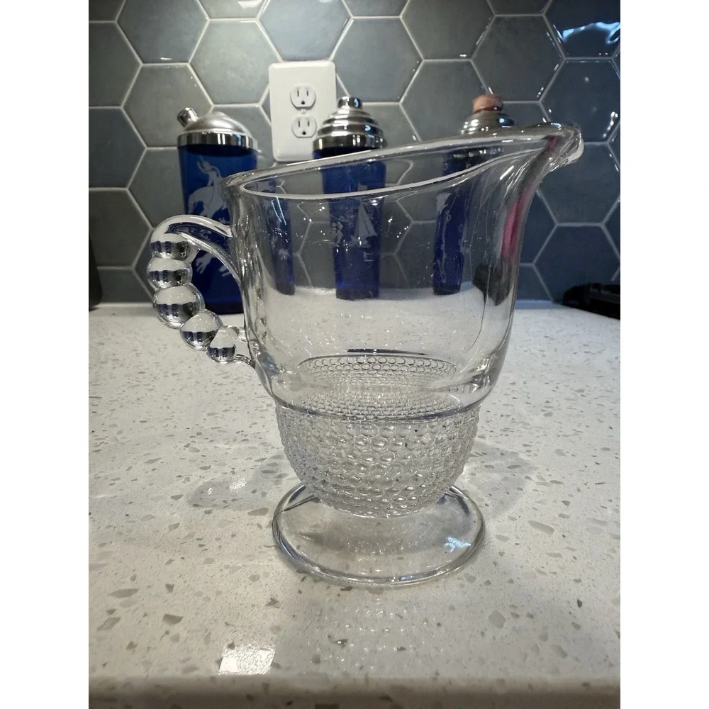 Duncan Miller Crystal Teadrop Bubble Footed Creamer Elegent Depression Glass